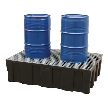 CEMO Euro-PE-Auffangwanne 250/2 mit Zulassung verzinktes Stahlgitterrost