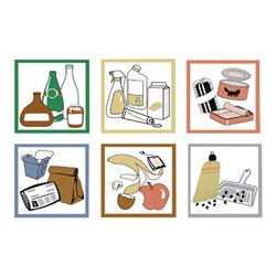 Stumpf Piktogramm-Set, farbig, 6 Stück