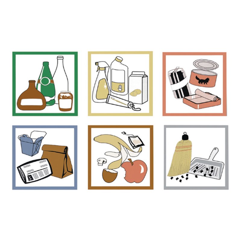 Stumpf Piktogramm-Set, farbig, 6 Stück