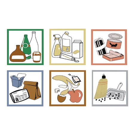 Stumpf Piktogramm-Set, farbig, 6 Stück