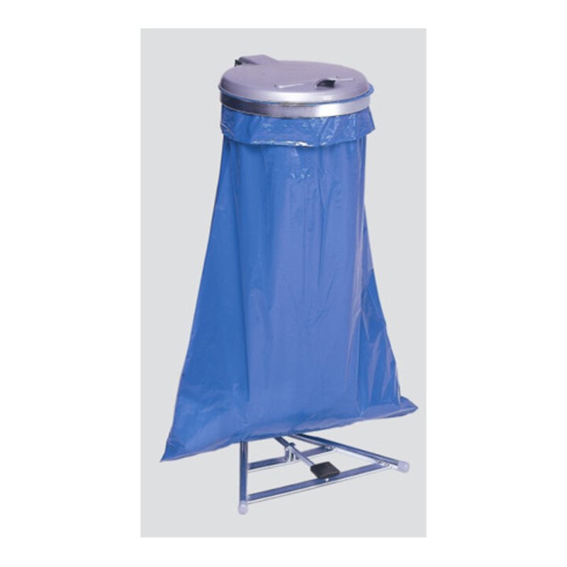 VAR Müllsackständer mit Fußpedal verzinkt KS-Deckel silber