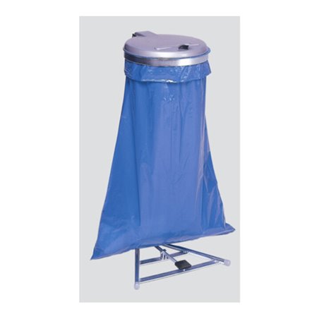 VAR Müllsackständer mit Fußpedal verzinkt KS-Deckel silber