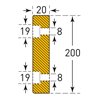 Moravia Prallschutz MORION Rechteck Flächenschutz 200 x 20 mm Länge 500 mm gelb/schwarz gebohrt