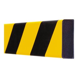 Moravia Prallschutz MORION Rechteck Flächenschutz 20 x 60 mm Länge 1000mm gelb/schwarz gebohrt