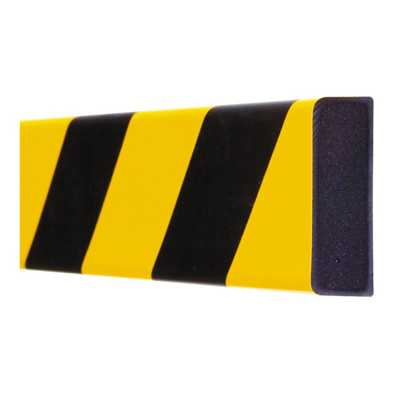 Moravia Prallschutz MORION Rechteck Flächenschutz 20 x 60 mm Länge 1000mm gelb/schwarz gebohrt