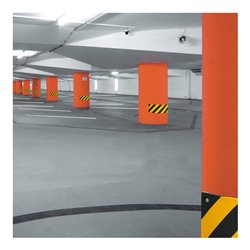 Moravia Prallschutz MORION für Rundsäulen Rechteck 200 x 20 x 500 mm schwarz / gelb