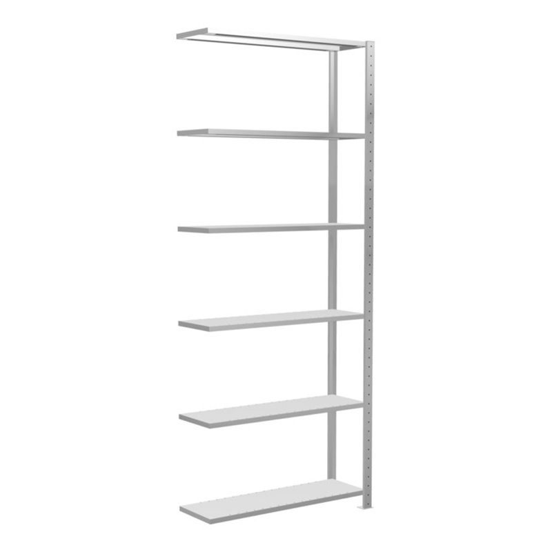 Schulte Anbauregal Steckregal MULTIplus150 2500 x 1000 x 300 mm 6 Fachböden Kreuzstrebe RAL 7035 lichtgrau