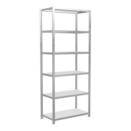 Schulte Grundregal Steckregal MULTIplus330 2500 x 1000 x 500 mm 6 Fachböden Kreuzstrebe RAL 7035 lichtgrau