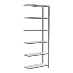 Schulte Anbauregal Büro-Steckregal MULTIplus85 2000 x 750 x 300 mm 6 Fachböden Kreuzstrebe verzinkt mit Anschlagleiste