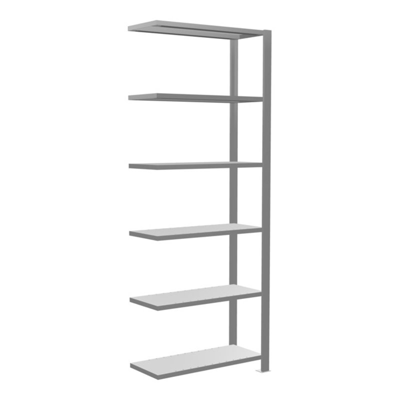 Schulte Anbauregal Büro-Steckregal MULTIplus85 2000 x 750 x 300 mm 6 Fachböden Kreuzstrebe verzinkt mit Anschlagleiste