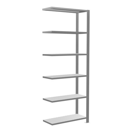 Schulte Anbauregal Büro-Steckregal MULTIplus85 2000 x 750 x 300 mm 6 Fachböden Kreuzstrebe verzinkt mit Anschlagleiste