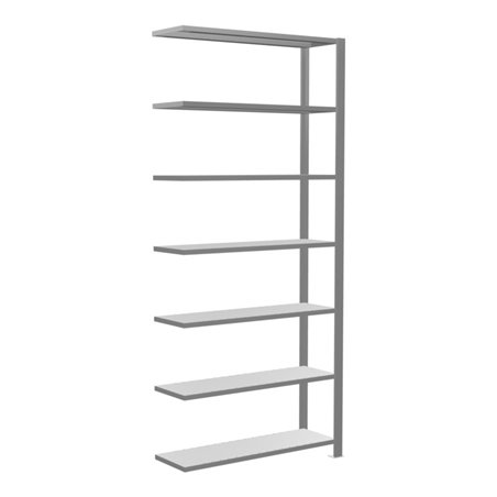 Schulte Anbauregal Büro-Steckregal MULTIplus85 2300 x 1000 x 300 mm 7 Fachböden Kreuzstrebe verzinkt mit Anschlagleiste