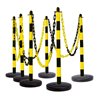 Moravia Kettenständer Set Rundfuß befüllbar schwarz/gelb 10 m Kette + Verbinder + Haken 6 Stk.