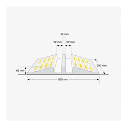 Moravia Schlauchbrücke für B/C/D Schläuche max. 75 mm 855 x 300 x 84 mm