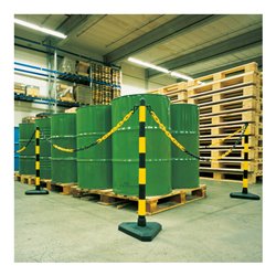 Moravia Kettenständer leicht schwarz/gelb 40 x 870 mm Dreiecksfuß Kunstständer + betongefüllt