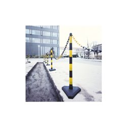 Moravia Kettenständer Set mit Dreiecksfuß schwarz/gelb 10 m Kette + Verbinder + Haken 6 Stk.