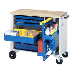 Rau Werkzeugwagen mit 5 Schubladen & Lochwandauszug Buche BxTxH 1025x520x890mm