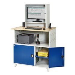 Rau Computer-Tisch mit Monitorengehäuse stationär BxTxH 1100x800x1100/1810mm