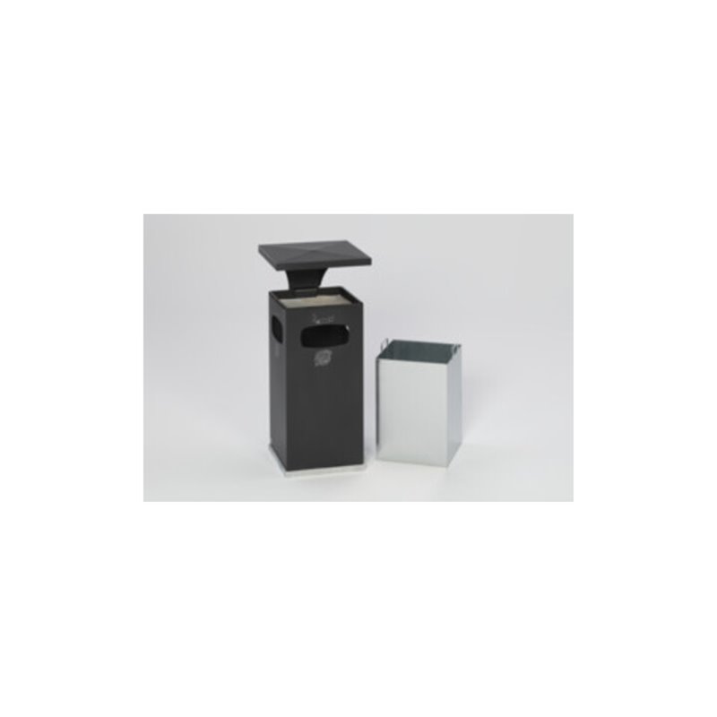 VAR Abfallsammler/Ascher B 32 anthrazit mit Schutzdach inkl. Inneneinsatz 38 l