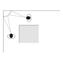 Moravia Kugelspiegel 90° aus Acrylglas 2-Wege-Spiegel 300 x 300 x 240 mm