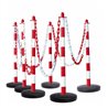 Moravia Kettenständer Set Rundfuß befüllbar rot/weiß 10 m Kette + Verbinder + Haken 6 Stk.