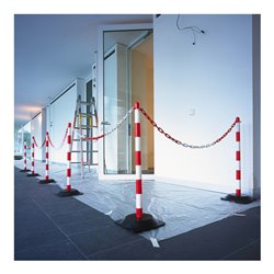 Moravia Kettenständer leicht rot/weiß 40 x 870 mm Dreiecksfuß Kunstständer + betongefüllt