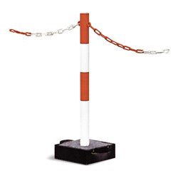 Moravia Kettenständer EXTERN 60 x 1000 mm rot/weiß + 2 Ösen mit Tragegriff