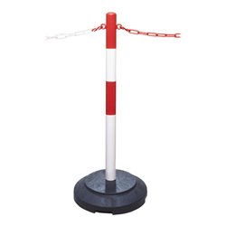 Moravia Kettenständer EXTERN 60 x 1000 mm rot/weiß + Ösenkappe und Recyclingfuß