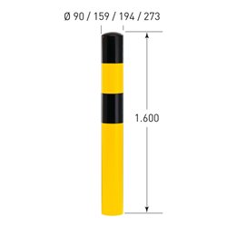 Moravia Rammschutz-Poller L Stahl schwarz/gelb 159 x 1600 mm