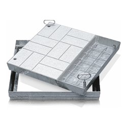 ZARGES Schachtabdeckung Stahl verzinkt 600 x 600 mm Außenmaß 720 x 720 mm