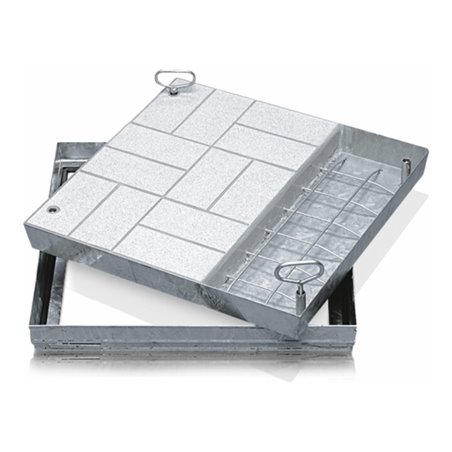 ZARGES Schachtabdeckung Stahl verzinkt 600 x 400 mm Außenmaß 720 x 520 mm