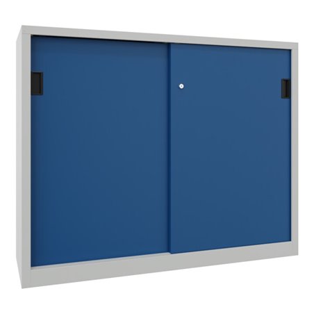 Pavoy Schiebetürenschrank, 1200x1500x600 mm, 4 Böden verzinkt, RAL 7035/5010