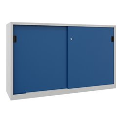 Pavoy Schiebetürenschrank, 1200x2000x400 mm, 4 Böden verzinkt, RAL 7035/5010