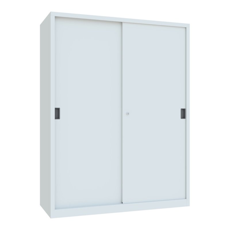 Pavoy Schiebetürenschrank, 1950x1500x600 mm, 8 Böden verzinkt, RAL 7035