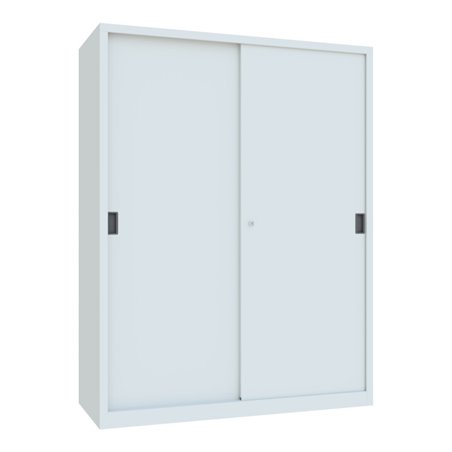 Pavoy Schiebetürenschrank, 1950x1500x600 mm, 8 Böden verzinkt, RAL 7035