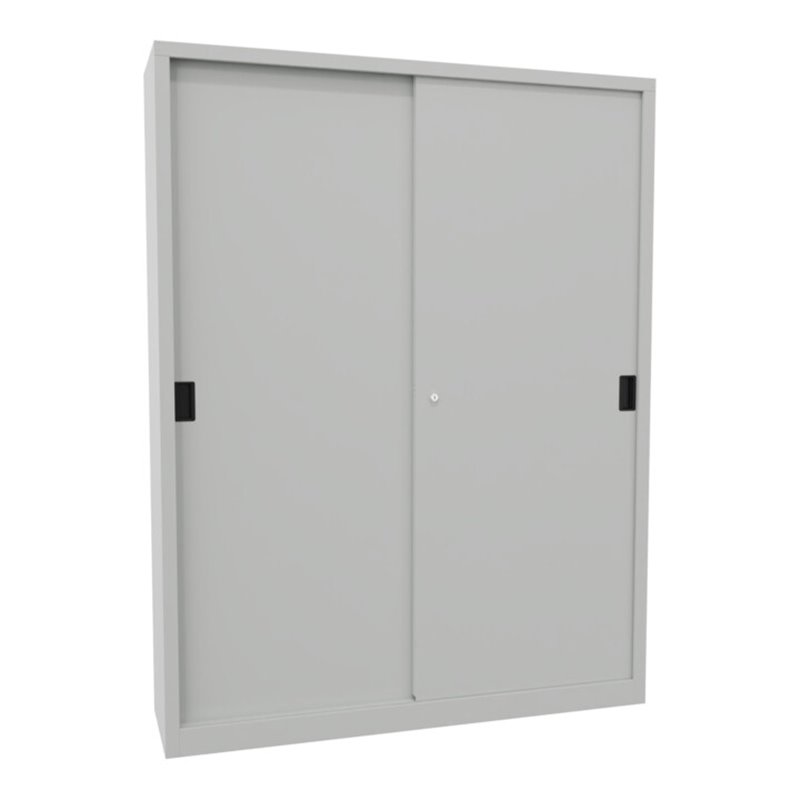 Pavoy Schiebetürenschrank, 1950x1500x400 mm, 8 Böden verzinkt, RAL 7035