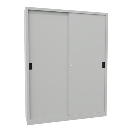 Pavoy Schiebetürenschrank, 1950x1500x400 mm, 8 Böden verzinkt, RAL 7035