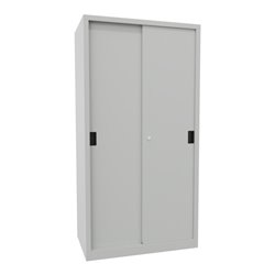 Pavoy Schiebetürenschrank, 1950x1000x600 mm, 4 Böden verzinkt, RAL 7035