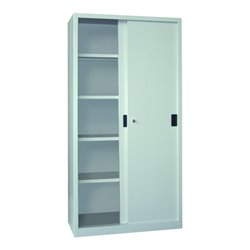 Pavoy Schiebetürenschrank, 1950x1000x600 mm, 4 Böden verzinkt, RAL 7035