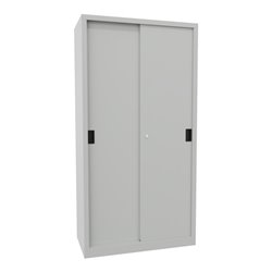 Pavoy Schiebetürenschrank, 1950x1000x500 mm, 4 Böden verzinkt, RAL 7035