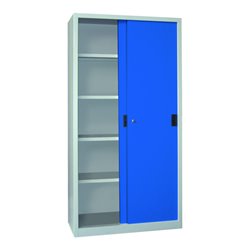 Pavoy Schiebetürenschrank, 1950x1000x400 mm, 4 Böden verzinkt, RAL 7035/5010