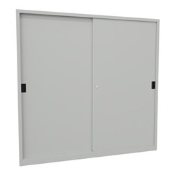 Pavoy Schiebetürenschrank, 1950x2000x400 mm, 8 Böden verzinkt, RAL 7035