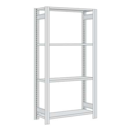 Regalwerk BERT Umweltregal Grundfeld Fachwannen Stecksystem