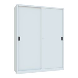 Pavoy Schiebetürenschrank, 1950x1500x500 mm, 8 Böden verzinkt, RAL 7035