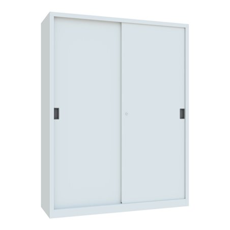 Pavoy Schiebetürenschrank, 1950x1500x500 mm, 8 Böden verzinkt, RAL 7035