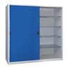 Pavoy Schiebetürenschrank, 1950x2000x600 mm, 8 Böden verzinkt, RAL 7035/5010