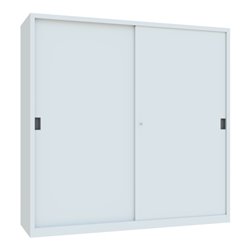 Pavoy Schiebetürenschrank, 1950x2000x600 mm, 8 Böden verzinkt, RAL 7035