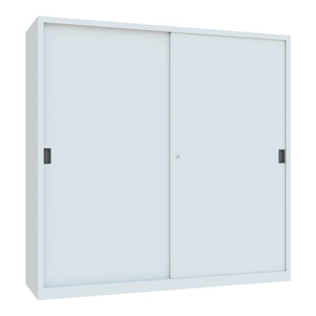 Pavoy Schiebetürenschrank, 1950x2000x600 mm, 8 Böden verzinkt, RAL 7035