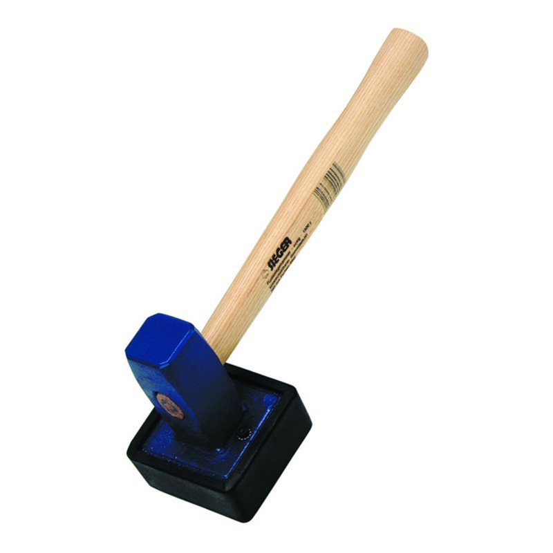 Idealspaten Plattenlegerhammer Sieger 1,5 kg eckig + auswechselbarer Gummiaufsatz
