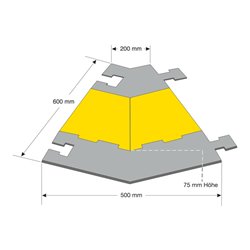 Moravia Kabelbrücke groß Winkelstück 45 Grad rechts 500 x 200 x 600 x 75 mm